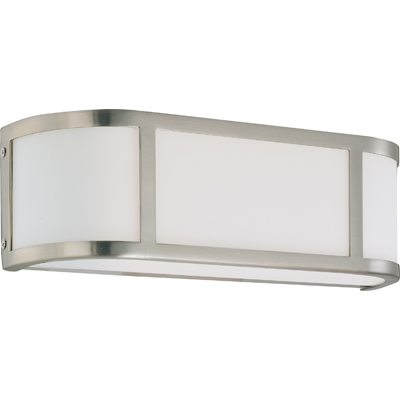 Nuvo Lighting 60/2871  Odeon - 2 Light Wall Sconce with Satin White Glass in Brushed Nickel Finish
